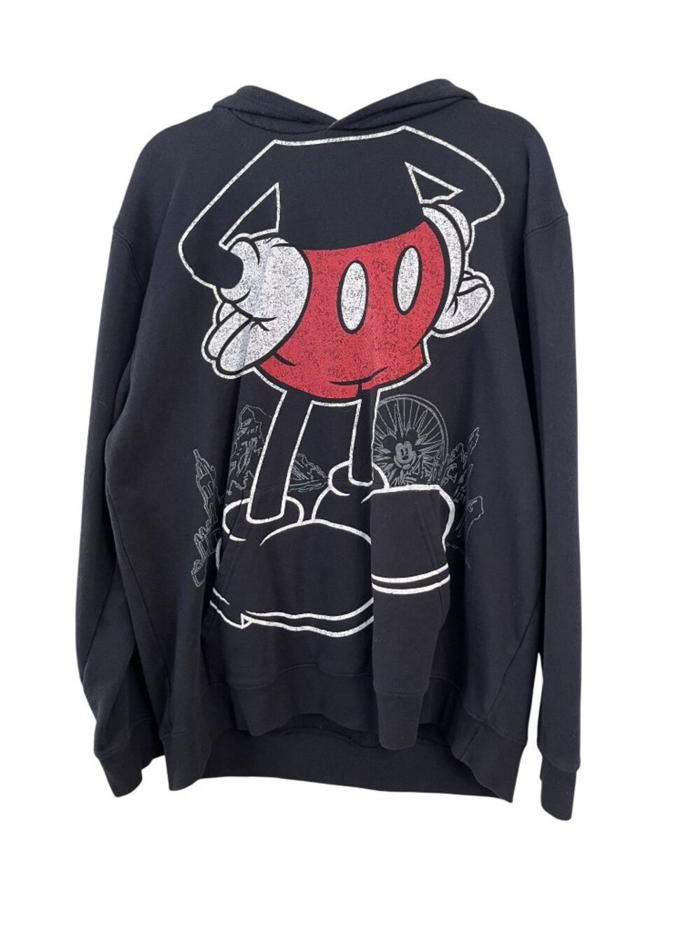 Disney Parks Mickey Mouse Black Hoodie Size XL With 3D Ears Disneyland Resort